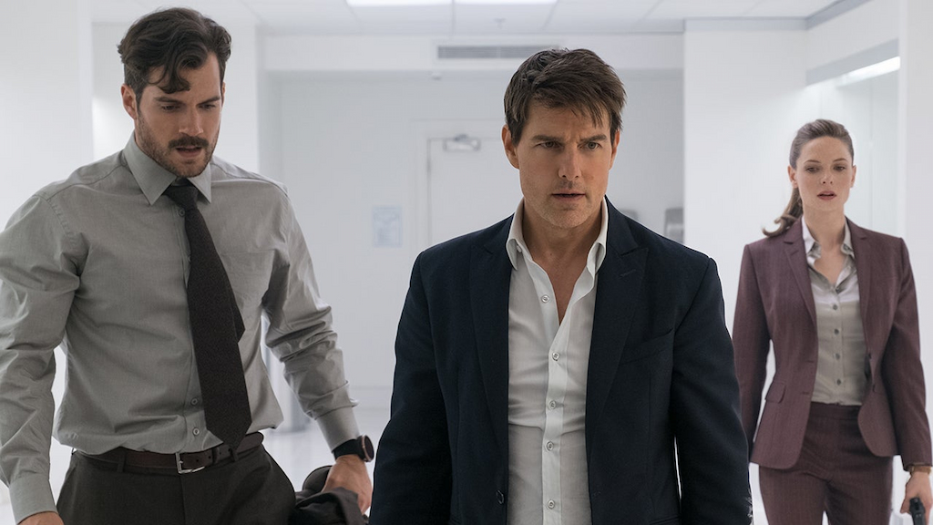 Mission Impossible Fallout, Henry Cavill, Tom Cruise, Rebecca Ferguson