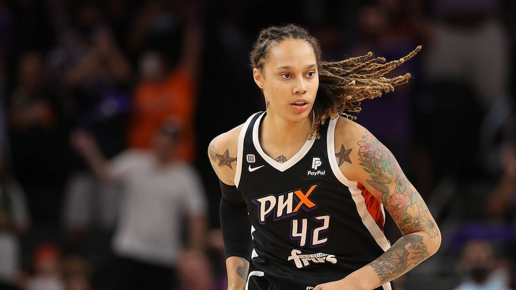 Brittney Griner #42 of the Phoenix Mercury during the first half in Game Four