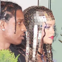 Rihanna Rocks Latex Crop Top and Headdress at Milan Fashion Week