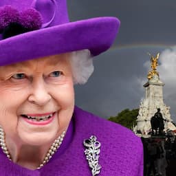Rainbow Shines on Westminster Palace Eve of Queen Elizabeth's Funeral