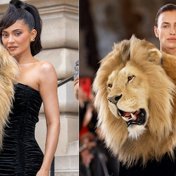 Kylie Jenner Attends Paris Fashion Week Wearing a Giant Lion's Bust