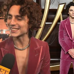 Timothée Chalamet Reacts to His Shirtless Suit at 'Wonka' Premiere