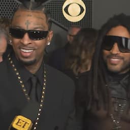 21 Savage Pitches Lenny Kravitz a Collab on the GRAMMYs Red Carpet (Exclusive)