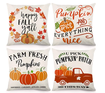 CDWERD Fall Pillow Covers 18x18 Inches Fall Decorations Thanksgiving Farmhouse Throw Pillowcase Autumn Pumpkin Cushion Case 