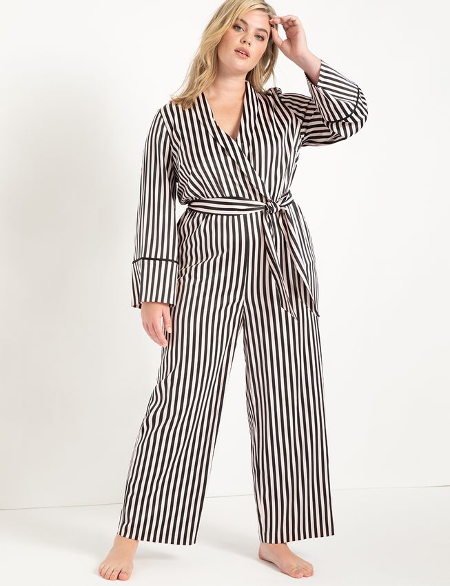 Eloquii Piping Trimmed Lounge Jumpsuit