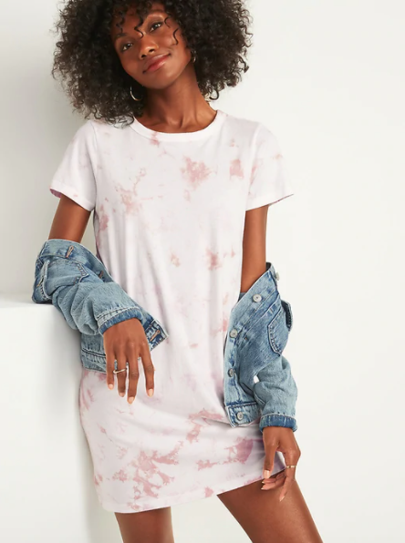 Old Navy Fitted Tie-Dye T-Shirt Dress