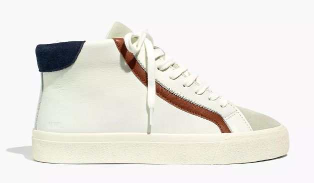 Madewell Sidewalk High-Top Sneakers in Colorblock Leather