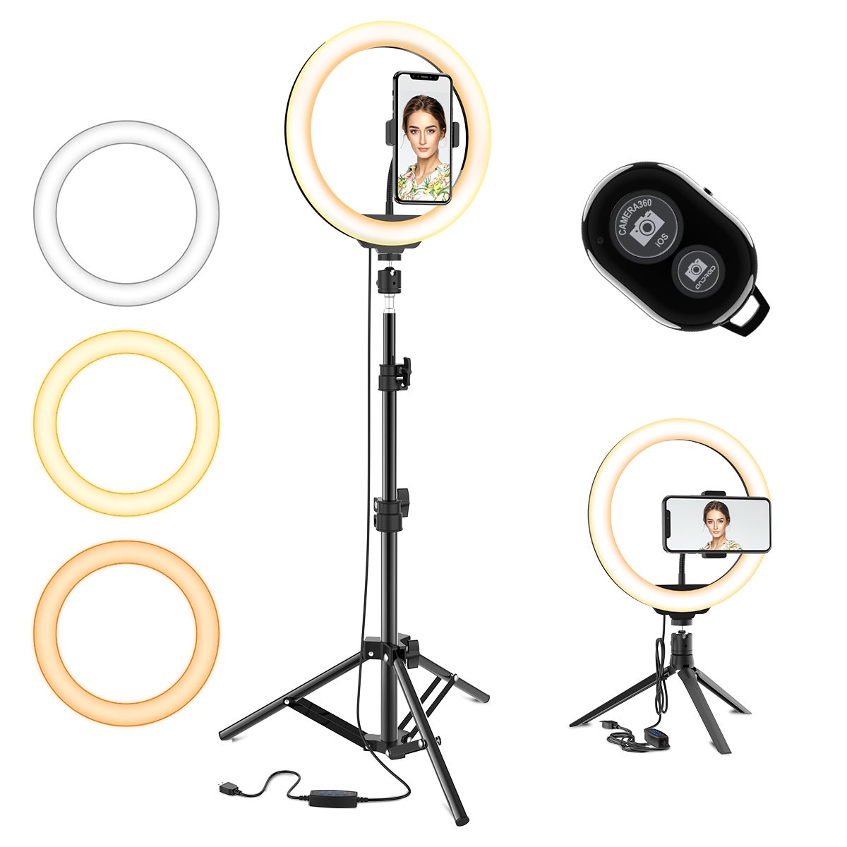 10.2 Selfie Ring Light w/ Tripod Stand & Phone Holder