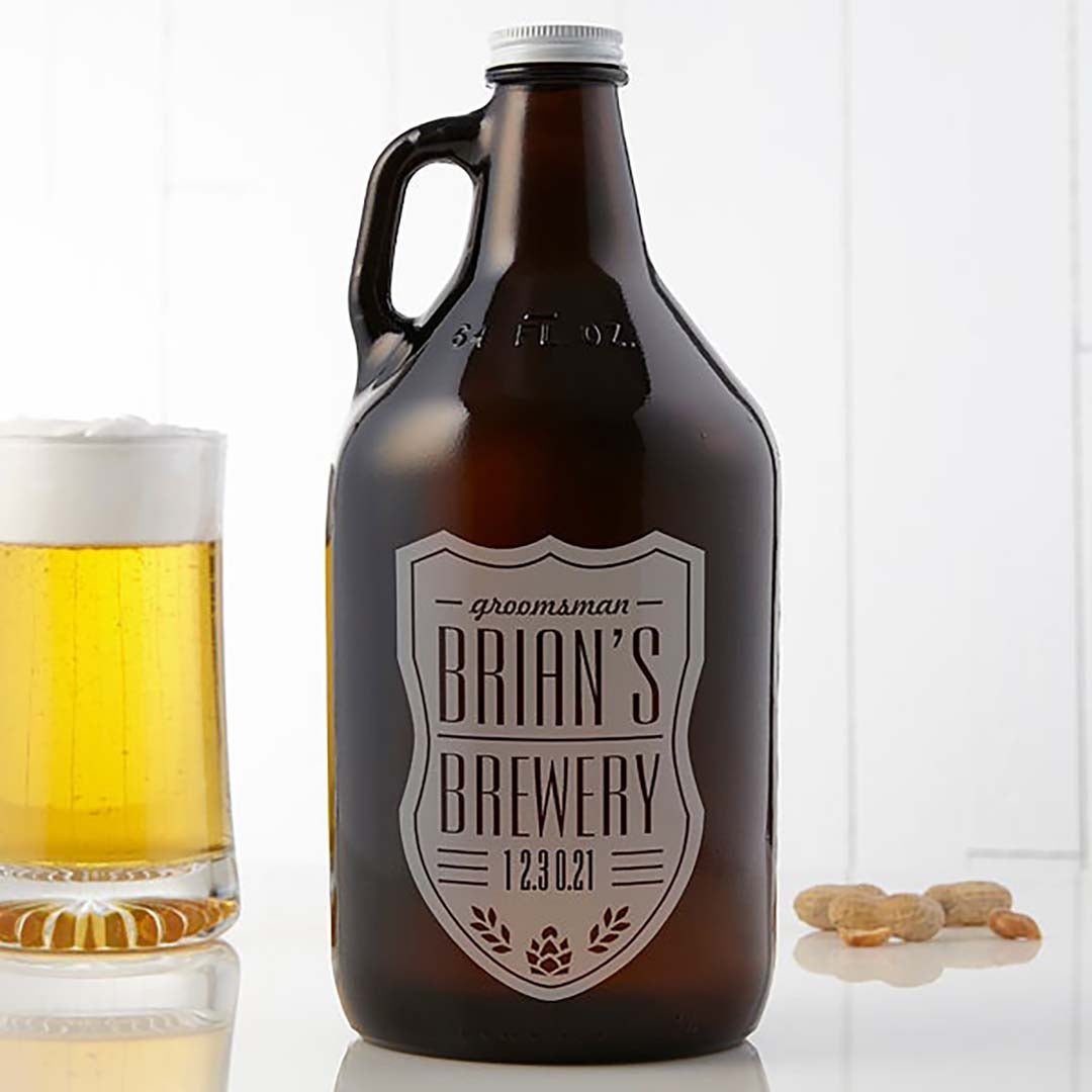 Personalized 64-ounce beer growler