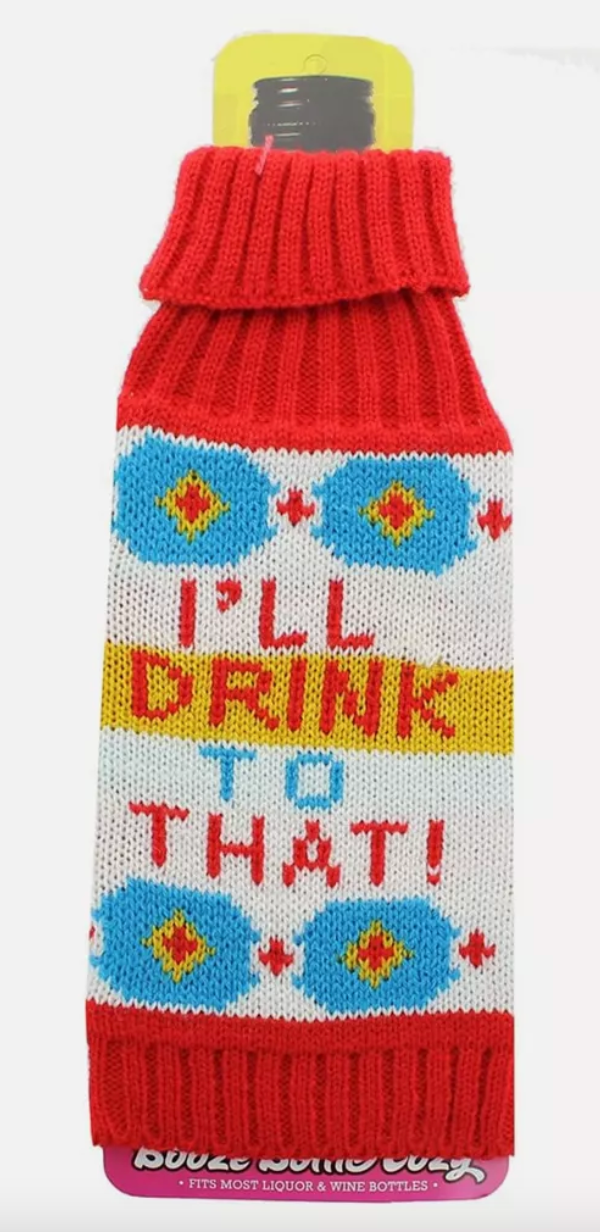 Knit "I'll Drink To That!" Bottle Cooler