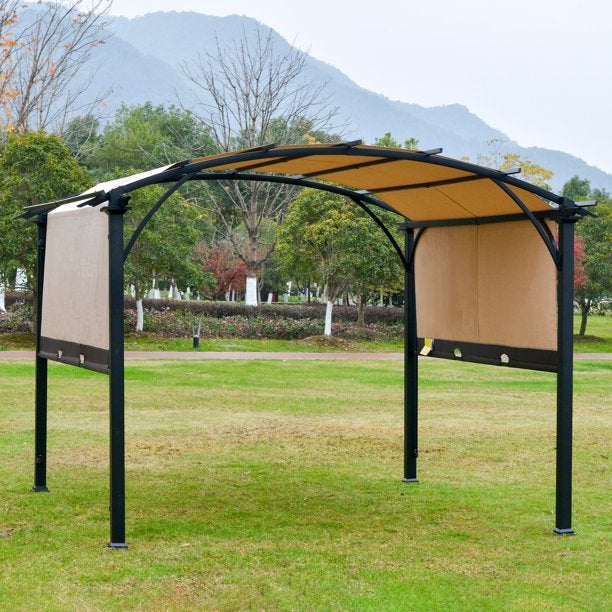 Outsunny Outdoor Patio Gazebo Pergola with Retractable Canopy 