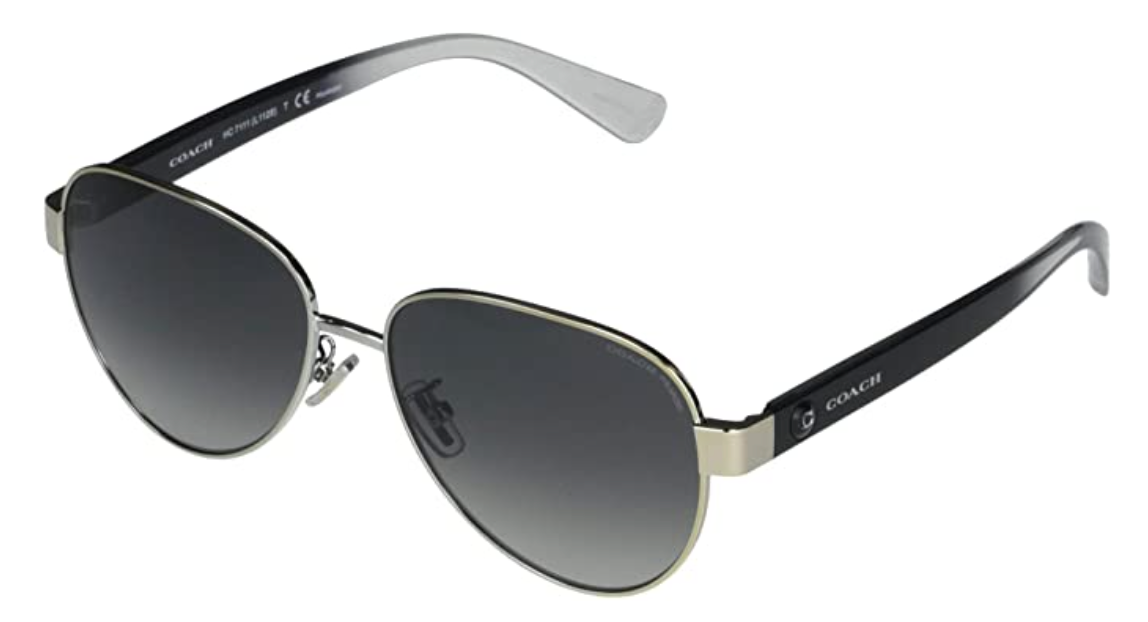 COACH HC7111 57 mm Aviator Metal Sunglasses