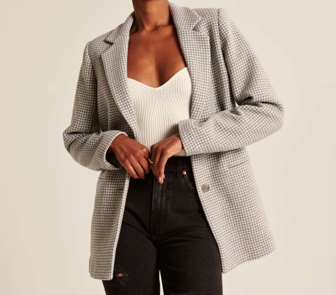 Wool-Blend Blazer Coat
