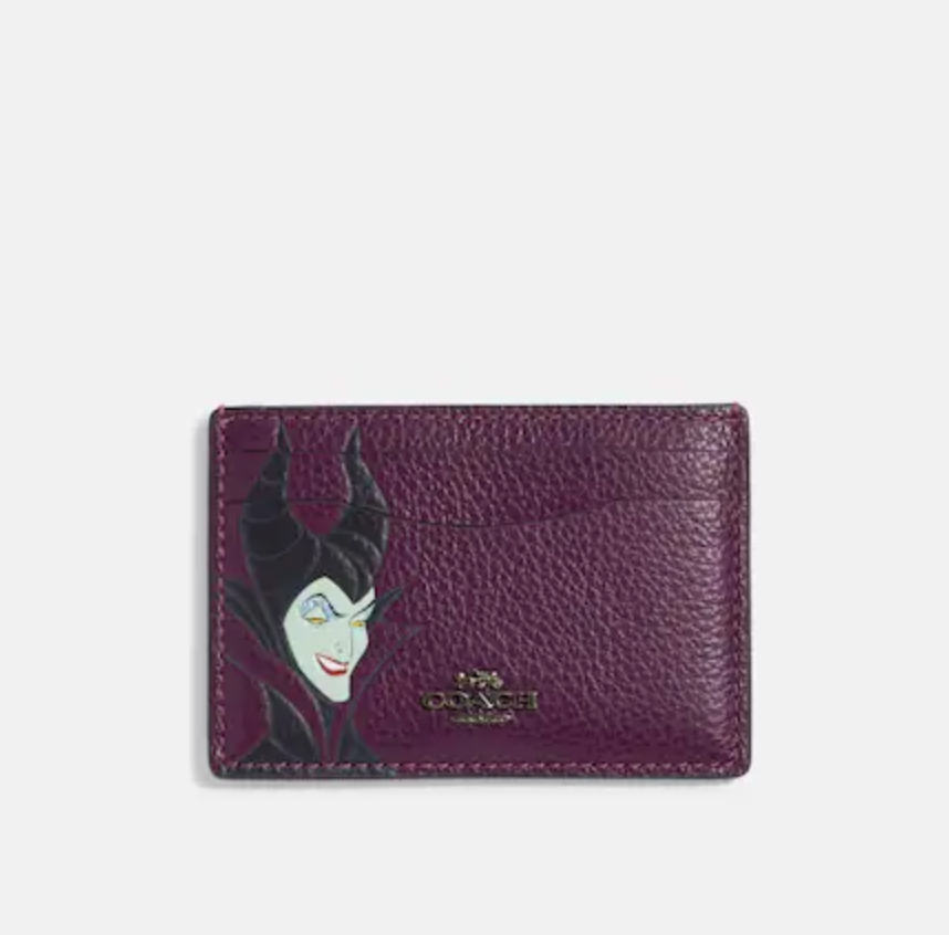 Disney X Coach Card Case With Maleficent Motif