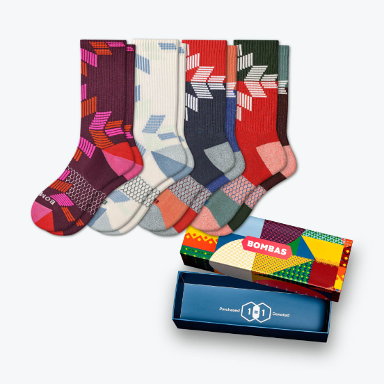 Bombas Snowflake Calf Sock 4-Pack Gift Box