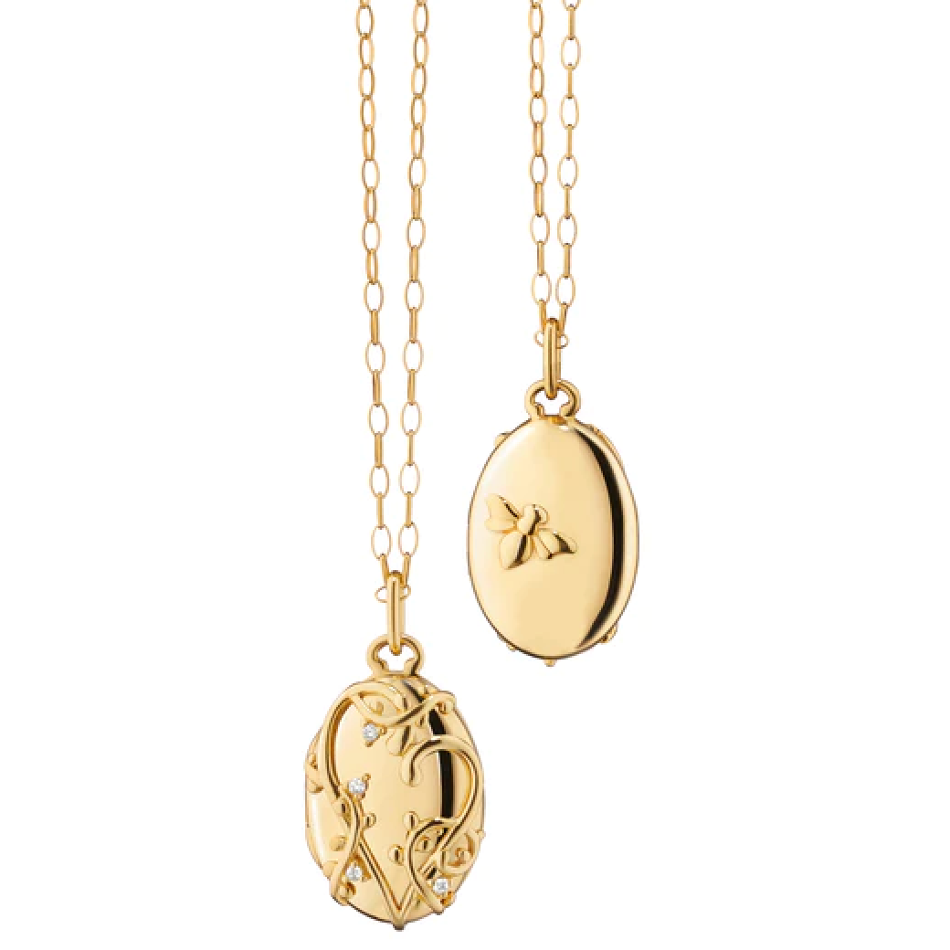 The "Wisteria" Locket in 18K Gold with Diamonds