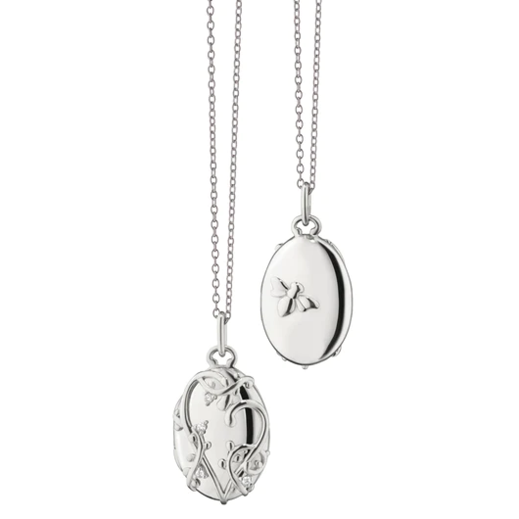The "Wisteria" Locket in Sterling Silver with Sapphires