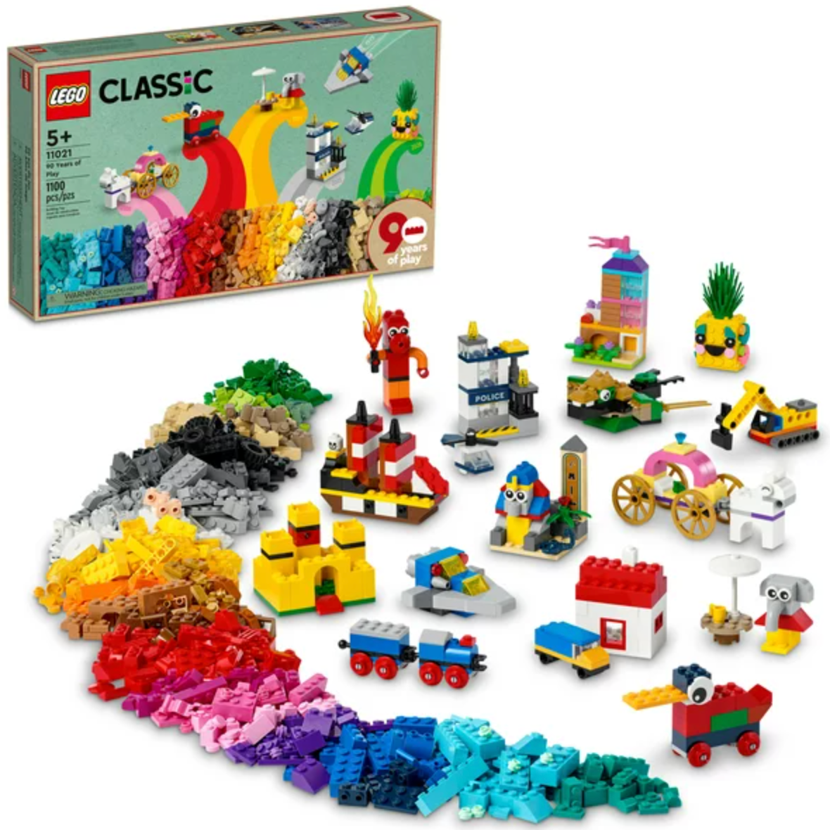 LEGO Classic 90 Years of Play: Building Set with 15 Mini Builds