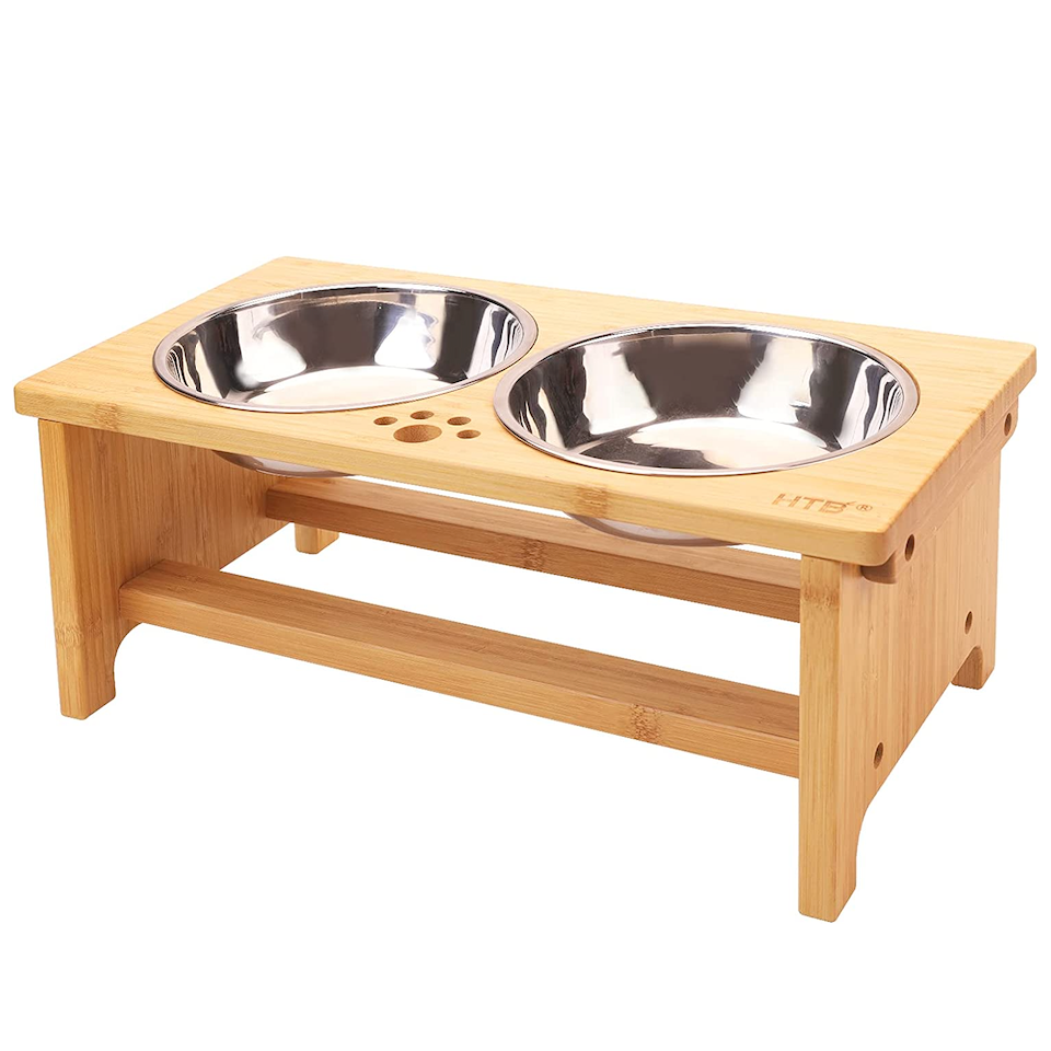 HTB Wooden Elevated Dog Bowls
