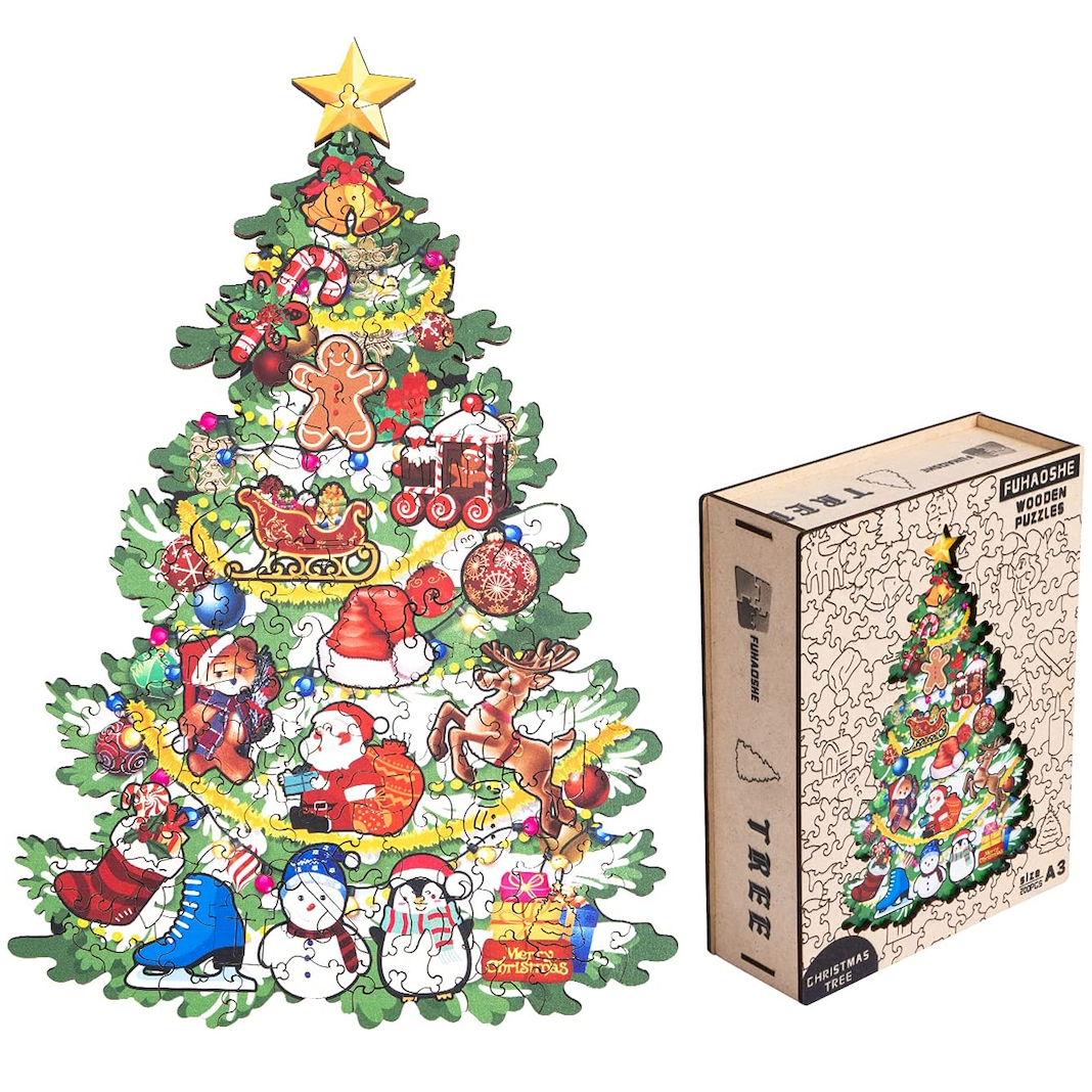 Large Christmas Tree Wooden Puzzle
