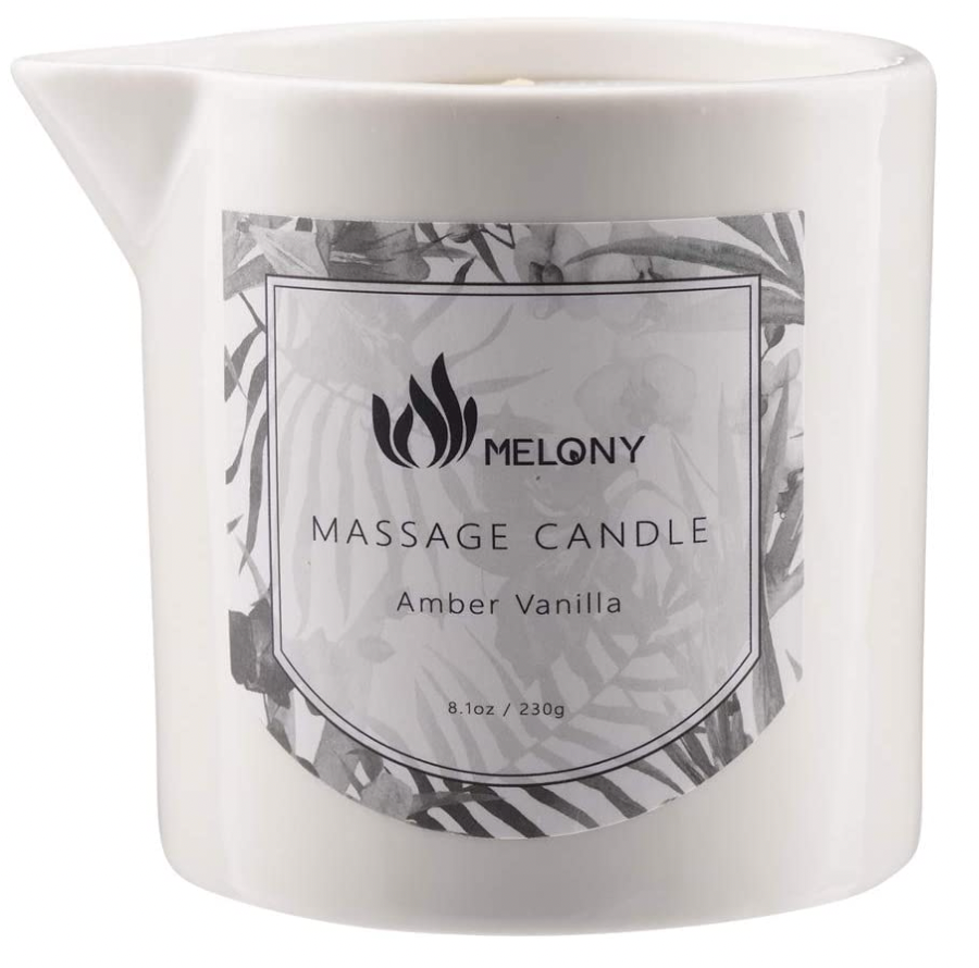 Melony Amber Vanilla Massage Oil Candle