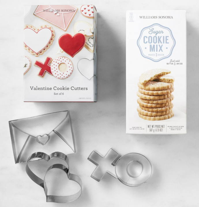Williams Sonoma Sweet Stainless-Steel Cookie Cutters & Vanilla Sugar Cookie Mix