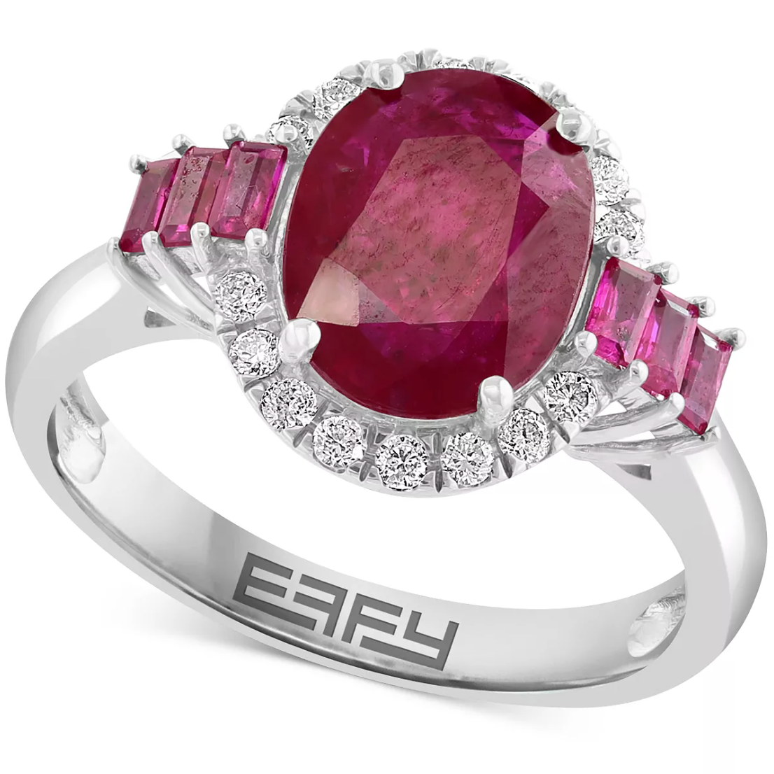 EFFY Limited Edition Ruby & Diamond Ring in 14k White Gold