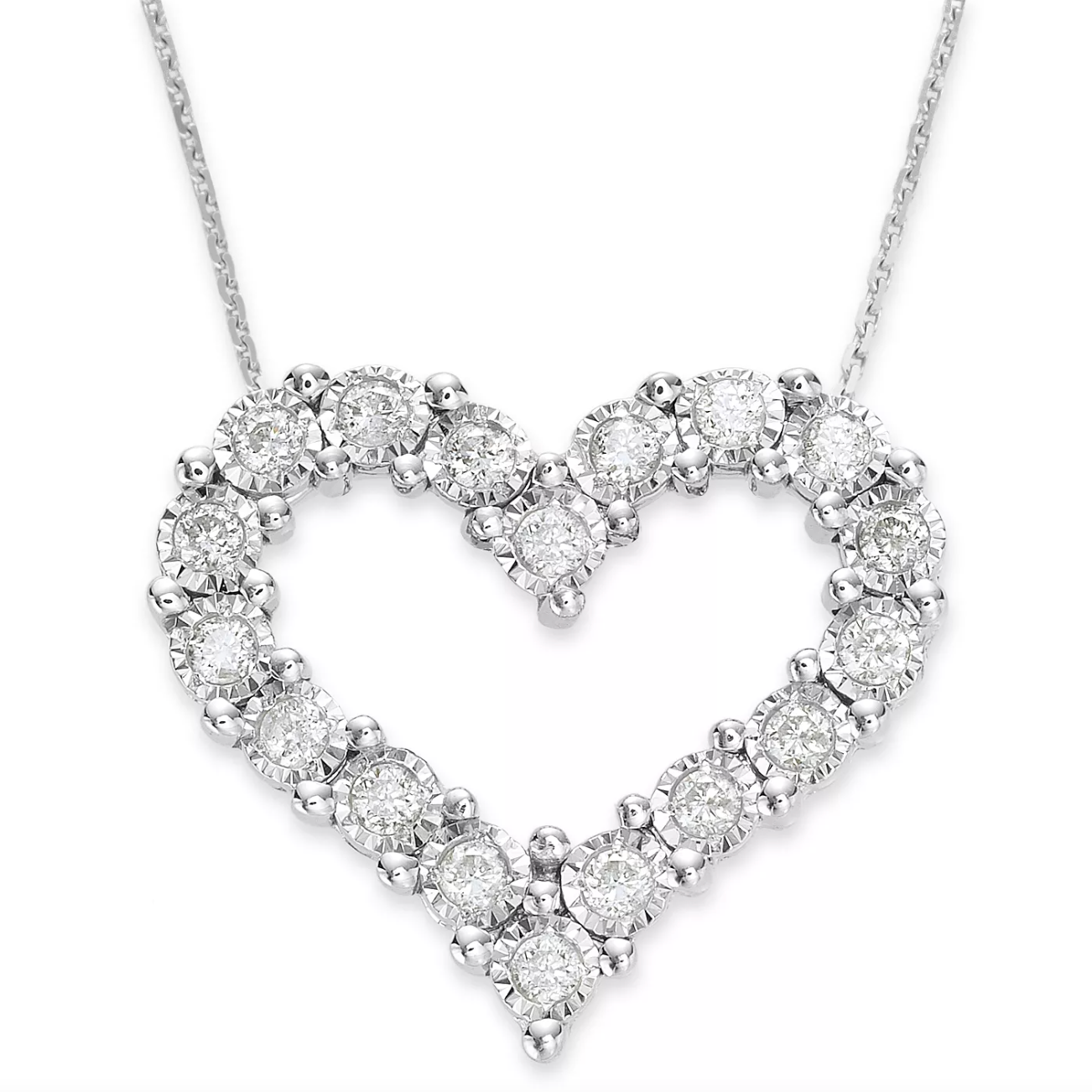 TruMiracle Diamond Heart Pendant in 10k White Gold