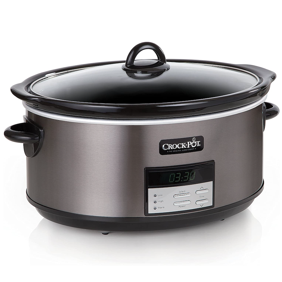 Crockpot 8-Quart Slow Cooker with Auto Warm Setting and Cookbook