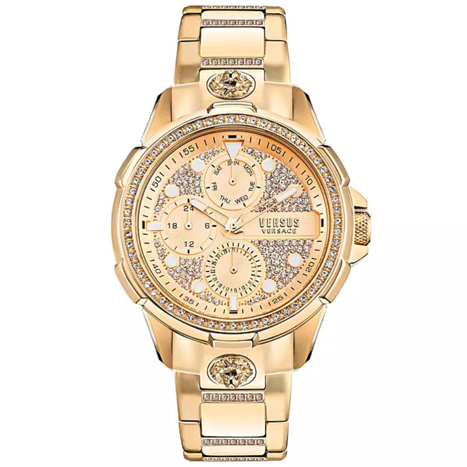 Versus Versace 6e Arrondissement Watch With Pave Crystal