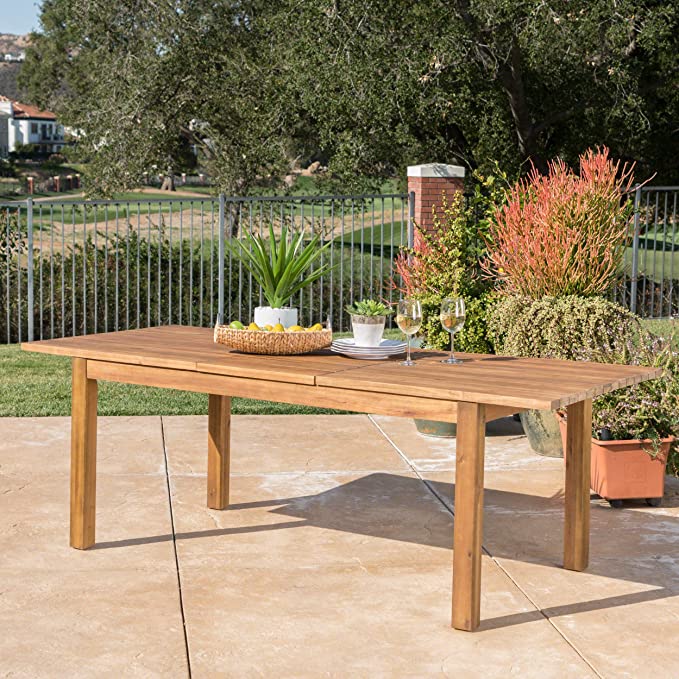Christopher Knight Home Wilson Outdoor Expandable Acacia Wood Dining Table