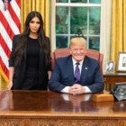 Kim Kardashian and President Donald Trump in the White House Oval Office on May 30