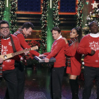 ariana grande with SNL alums for Christmas song
