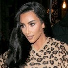 Kim kardashian in cheetah print in paris