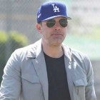 Ben Affleck play baseball with his son Sam in Los Angeles on March 24