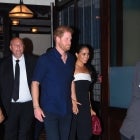 Prince Harry and Meghan Markle leave Locanda Verde after having dinner with friends in New York City.