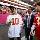 Paul Rudd and son at Super Bowl
