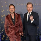 Aaron Paul (L) and Bryan Cranston attend the grand opening of Fontainebleau Las Vegas on December 13, 2023 in Las Vegas, Nevada. 