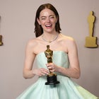 Emma Stone, winner of the Best Actress in a Leading Role award for “Poor Things”, onstage in the press room at the 96th Annual Academy Awards at Ovation Hollywood on March 10, 2024 in Hollywood, California.