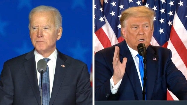 Joe Biden and Donald Trump Speak Out as Unsure Election Night Leaves Presidential Results in the Air