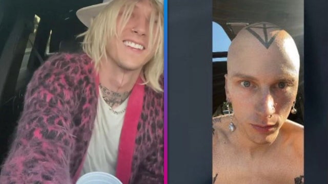 Machine Gun Kelly Reveals Head Tattoo After Shaving His Hair Off