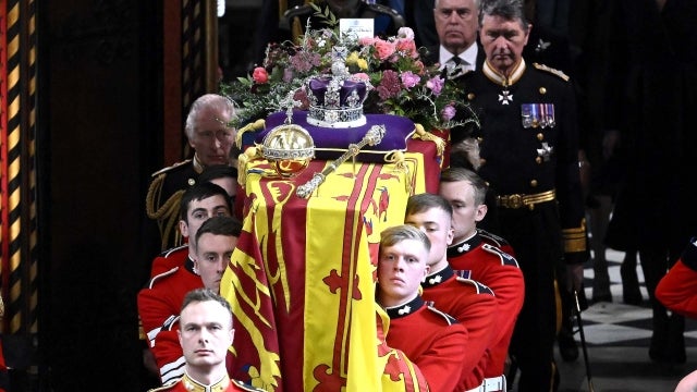 Queen Elizabeth's Coffin Leaves Funeral in Royal Procession 