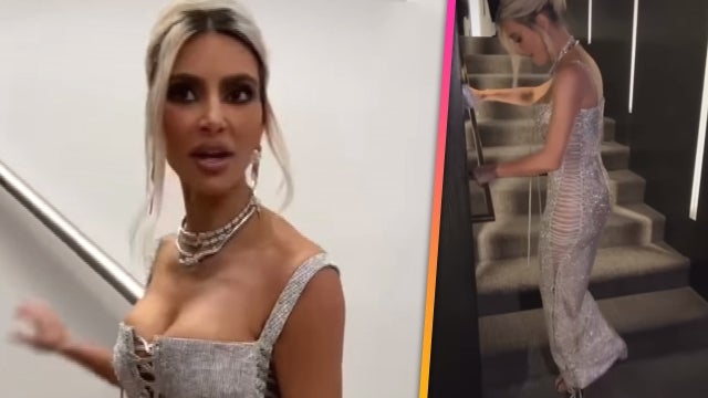 Kim Kardashian Couldn’t Walk in Crystal Gown