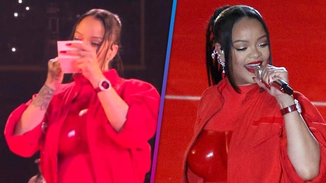Super Bowl Halftime: Rihanna Touches Up Mid-Performance With Fenty