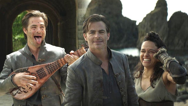 Watch Chris Pine and Michelle Rodriguez Crack Up in 'Dungeons & Dragons' Gag Reel (Exclusive)
