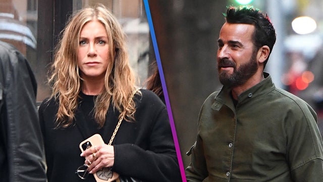 Jennifer Aniston and Ex Justin Theroux Dine in NYC and She Leaves With a Rose 