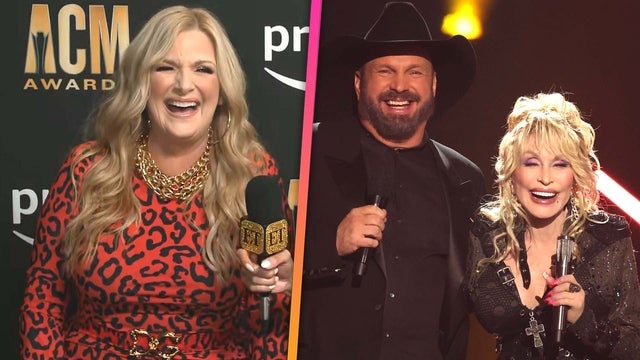 Trisha Yearwood Reacts to Dolly Parton Suggesting 'Threesome' With Garth Brooks at ACMs (Exclusive)  
