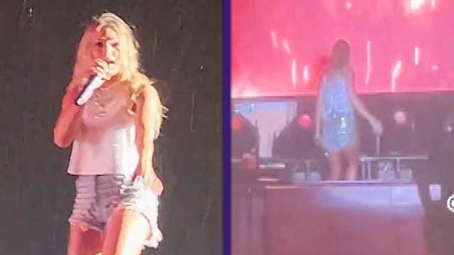 Carrie Underwood Appears to Slip After Rain-Soaked Performance
