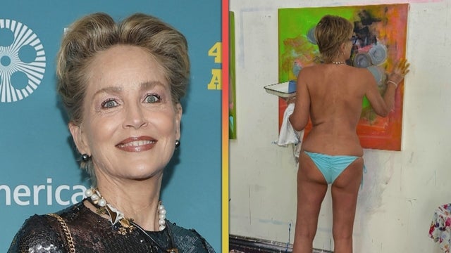 Sharon Stone, 66, Enjoys Painting While Topless!