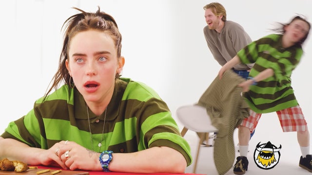 Billie Eilish Throws a Chair After Intense Hot Wings Challenge With Brother Finneas